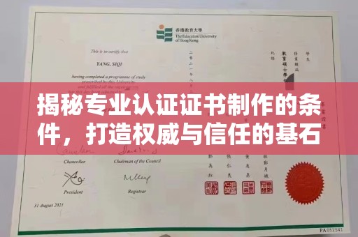 颍泉揭秘专业认证证书制作的条件，打造权威与信任的基石