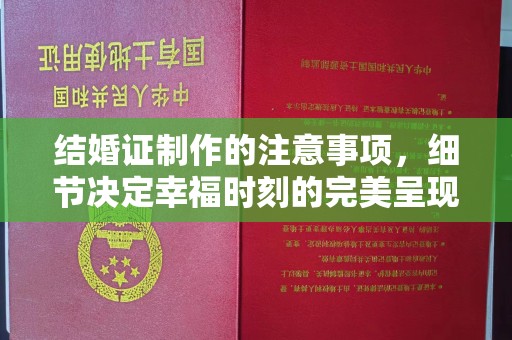 颍泉结婚证制作的注意事项，细节决定幸福时刻的完美呈现